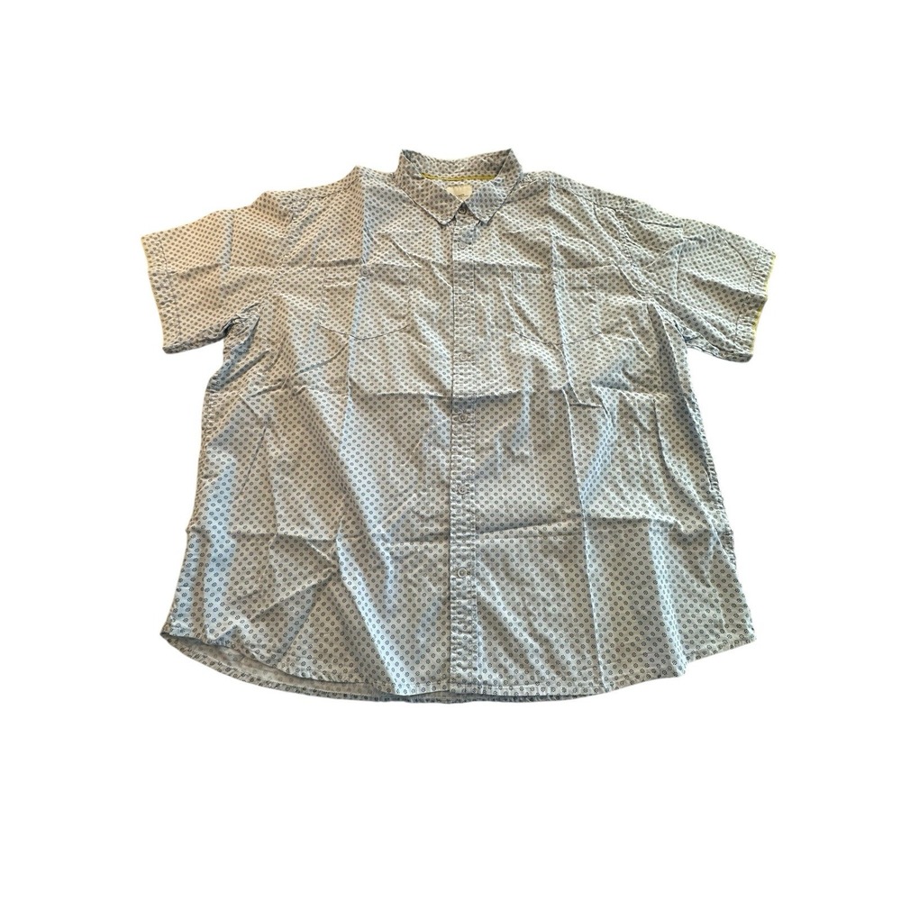 Six Lincoln New York Mens Size 4XL Button Up Shirt ‎ Short Sleeve Geometric EUC
